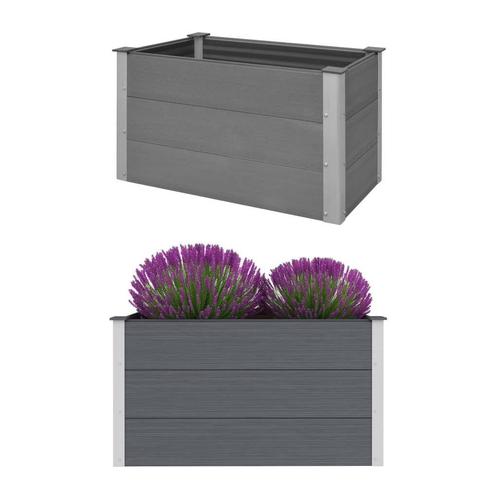 vidaXL Plantenbak verhoogd 100x50x54 cm HKC grijs, Tuin en Terras, Bloembakken en Plantenbakken, 100 cm of meer, Nieuw, Hout, 30 tot 60 cm