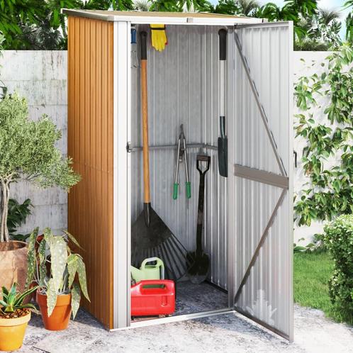 Tuinschuur 118,5x97x209,5 cm gegalvaniseerd staal bruin, Tuin en Terras, Tuinhuizen, Nieuw, Verzenden