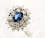 Ring - 18 karaat Witgoud - 2.52ct. tw. Saffier - Diamant -, Nieuw