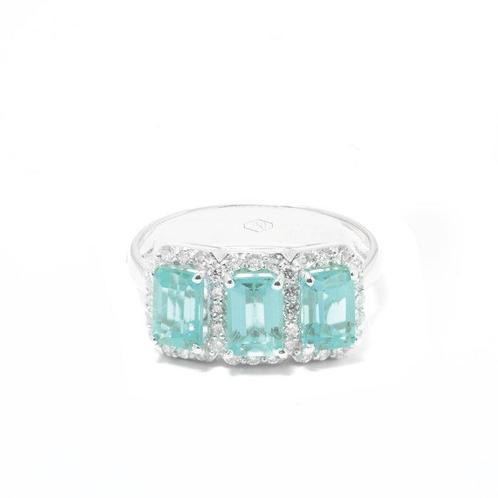 Ring - 18 karaat Witgoud Aquamarijn - Diamant, Sieraden, Tassen en Uiterlijk, Ringen