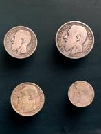 België. Leopold II. Lot de 4 Monnaies Belges en argent
