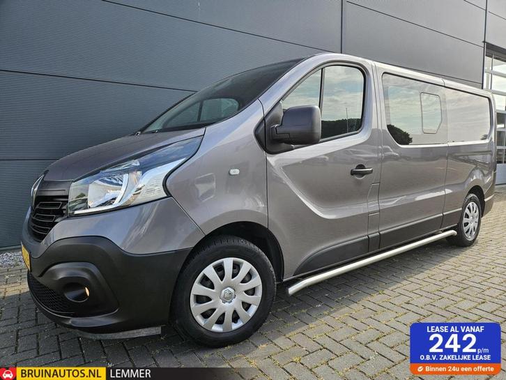 Renault Trafic 1.6 dCi L2H1 DC Airco navi cam 125 PK 6-pers, Auto's, Bestelauto's, Lease, Handgeschakeld, Overige kleuren, Renault
