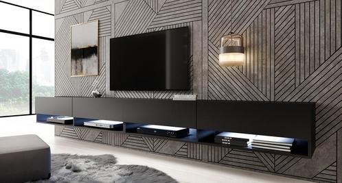 TV-Meubel Asino LED mat zwart - 280 cm, Huis en Inrichting, Kasten | Televisiemeubels, 25 tot 50 cm, Nieuw, Overige materialen