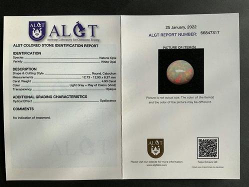 Opaal - 4.90 ct - Antwerp Laboratory for Gemstone Testing, Sieraden, Tassen en Uiterlijk, Edelstenen