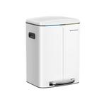 40L Duo Vuilnisbak - Wit | Tweedekansje | Hygienisch en V..., Huis en Inrichting, Overige materialen, Met pedaal, Nieuw, 40 liter of meer