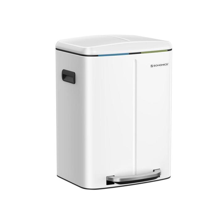 40L Duo Vuilnisbak - Wit | Tweedekansje | Hygienisch en V..., Huis en Inrichting, Woonaccessoires | Prullenbakken, 40 liter of meer