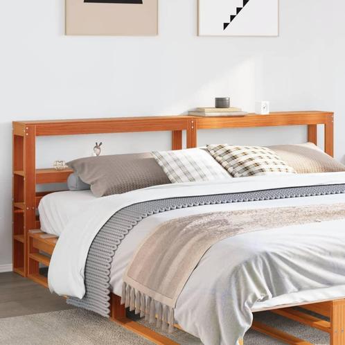 vidaXL Hoofdbord met schappen 180 cm massief grenenhout, Huis en Inrichting, Slaapkamer | Bedden, Bruin, Nieuw, Hout, Verzenden
