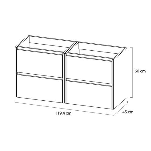Meubelset Tiger Reverse 120 cm Met 4 Lades Chalet Eik - Mat, Doe-het-zelf en Verbouw, Sanitair, Ophalen of Verzenden