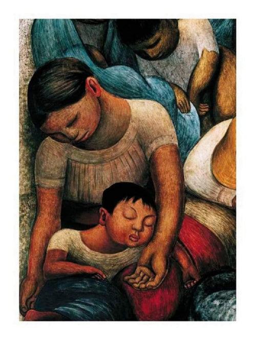 Kunstdruk Diego Rivera - La Noche de Los Pobres 60x80cm, Huis en Inrichting, Woonaccessoires | Schilderijen, Tekeningen en Foto's