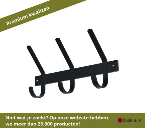 Spinder Dexter 3 wandkapstok staal met haken - Zwart, Huis en Inrichting, Kasten | Wandmeubels, Nieuw, Overige materialen, Ophalen of Verzenden