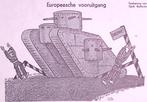 Tank gaat over de grens op Spotprent (lijst optie, Lithos), Verzenden