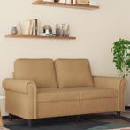 vidaXL Tweezitsbank 120 cm fluweel bruin, Verzenden, 150 tot 200 cm, Stof, Nieuw