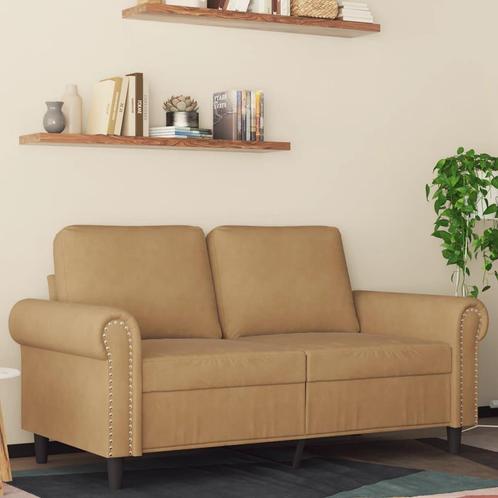 vidaXL Tweezitsbank 120 cm fluweel bruin, Huis en Inrichting, Banken | Bankstellen, Nieuw, 150 tot 200 cm, Stof, Tweepersoons
