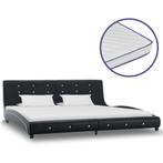 vidaXL Bed met traagschuim matras kunstleer zwart 180x200 cm, Huis en Inrichting, Nieuw, Tweepersoons, Verzenden