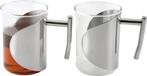 Theeglas met houder rvs 2 stuks - 200 ml., Verzenden