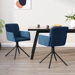 vidaXL Eetkamerstoelen draaibaar 2 st fluweel blauw, Huis en Inrichting, Stoelen, Verzenden, Nieuw, Blauw