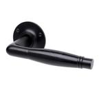 Deurklink - Deco mat zwart, rozet rond - deurbeslag voor..., Ophalen of Verzenden, Nieuw, IJzer, Klink of Kruk