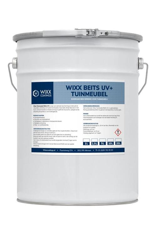 Wixx Tuinmeubelbeits UV+ Zwart 2.5L, Doe-het-zelf en Verbouw, Verf, Beits en Lak, Beits, Zwart, Nieuw, Minder dan 5 liter, Verzenden