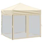 Partytent inklapbaar met zijwanden 2x2 m crmekleurig, Verzenden, Nieuw, 2 meter of meer, Partytent
