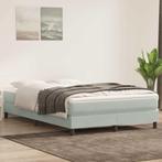 vidaXL Boxspring met matras fluweel lichtgrijs 140x220 cm, Verzenden, Nieuw, Grijs, Stof