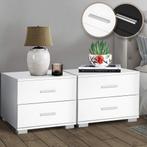 MIADOMODO® Nachtkastje - set van 2, 40x40x35cm, MDF, 2 laden, Verzenden, Nieuw