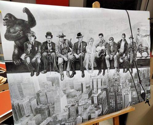 Casaro - Actores de Hollywood Sobre la viga en Nueva York -, Antiek en Kunst, Kunst | Tekeningen en Foto's