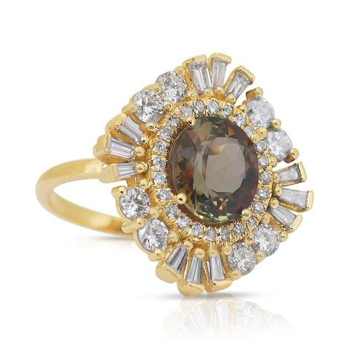 Ring - 18 karaat Geel goud - 4.36ct. tw. - Diamant - Unieke, Sieraden, Tassen en Uiterlijk, Ringen