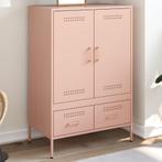 vidaXL buffetkast 68x39x101,5 cm staal roze, Huis en Inrichting, Kasten | Buffetkasten, Verzenden, 100 tot 150 cm, Nieuw, 50 tot 100 cm