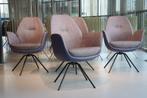 4 x Gealux Fontana/Memphis eetkamerstoel draaipoot stof/leer, Huis en Inrichting, Stoelen, Nieuw, Vier, Ophalen of Verzenden, Leer