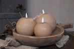 LED bol kaars beige S, Huis en Inrichting, Woonaccessoires | Kandelaars en Kaarsen, Ophalen of Verzenden, Nieuw