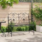 vidaXL Tuinbank met geschoeide uitstraling Zwart 104 cm, Tuin en Terras, Tuinbanken, Verzenden, Nieuw, Metaal