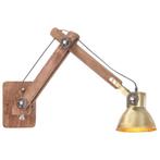 vidaXL Wandlamp industrieel rond E27 messingkleurig, Verzenden, Nieuw