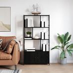 vidaXL Boekenkast Zwart eiken 80 x 30 x 155,5 cm Bewerkt, Huis en Inrichting, Kasten | Boekenkasten, Minder dan 50 cm, Verzenden