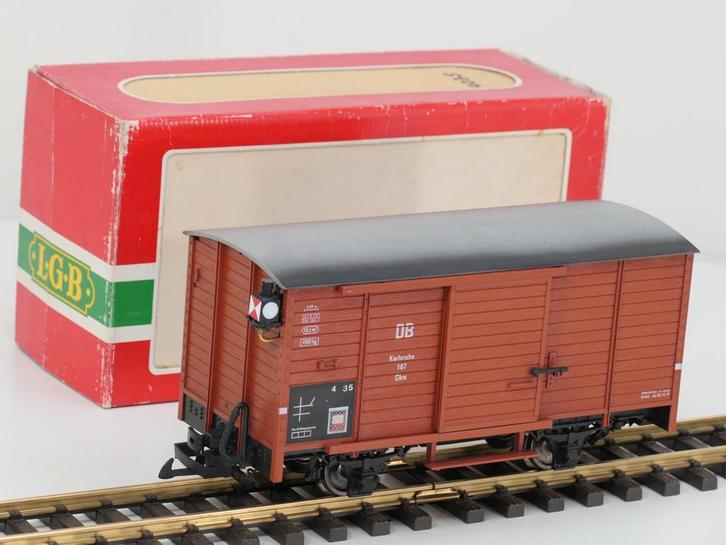 LGB 4035 DB gedeckter Güterwagen Gkw 187 Karlsruhe, Metal.., Hobby en Vrije tijd, Modeltreinen | Overige schalen, Overige typen