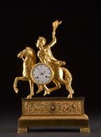 Tafelklok - Thomire & Cie, circa 1815 Empire Verguld bronze, Antiek en Kunst, Antiek | Klokken