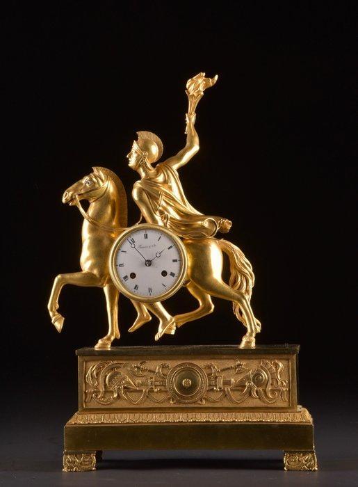 Tafelklok - Thomire & Cie, circa 1815 Empire Verguld bronze, Antiek en Kunst, Antiek | Klokken