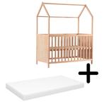 Cabino Baby Bed Sterre Naturel 60 x 120 cm Met Matras, Nieuw, Ophalen of Verzenden