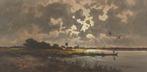 Jos van Dijk (1913-2000) - River by night [cm 67x117]