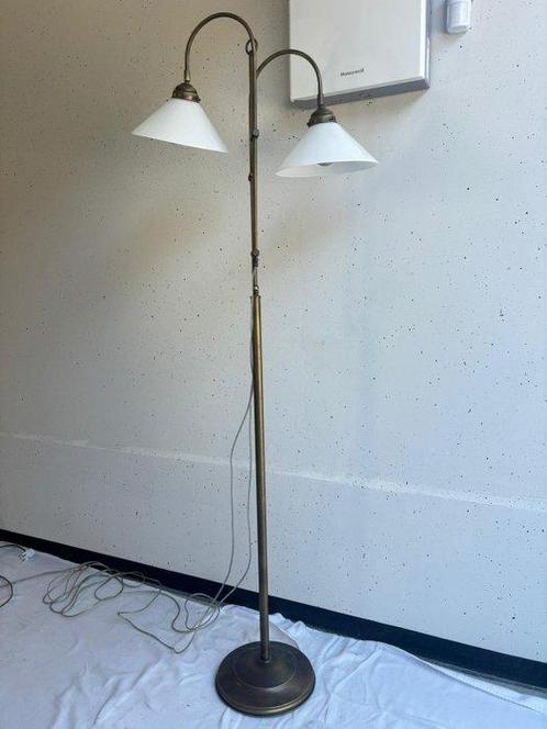 Staande lamp - Stijlvolle vintage vloerlamp met dubbele, Antiek en Kunst, Curiosa en Brocante