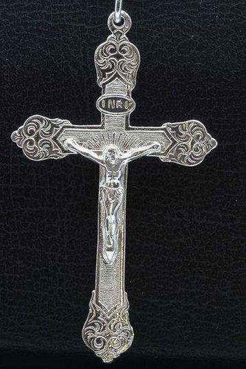 Zilveren Jezus aan kruis XL 2 ketting hanger beschikbaar voor biedingen