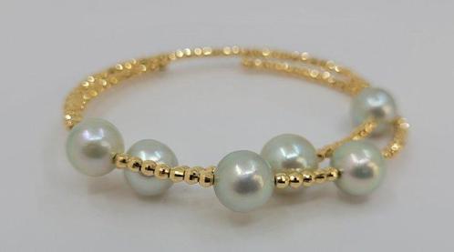 Armband - 18 karaat Geel goud - 9x10mm Zuidzeeparels, Sieraden, Tassen en Uiterlijk, Armbanden