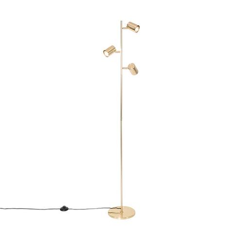 Moderne vloerlamp messing 3-lichts - Jeana, Huis en Inrichting, Lampen | Vloerlampen, Nieuw, Overige materialen, 150 tot 200 cm