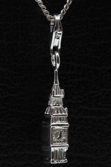 Zilveren Big Ben Londen hanger en/of bedel, Sieraden, Tassen en Uiterlijk, Bedels, Verzenden