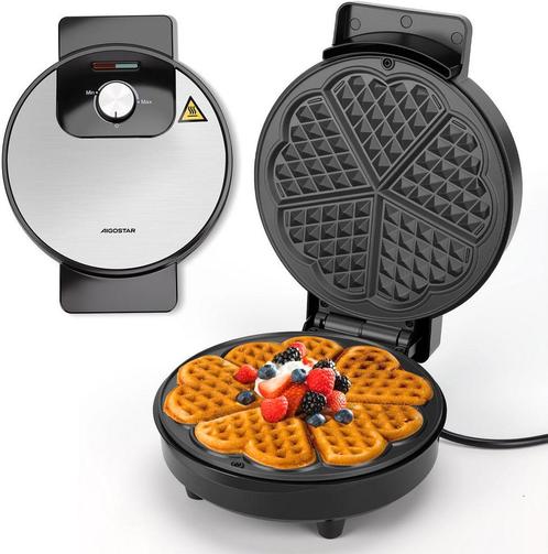 Aigostar Wafelijzer hartvorm- Met Regelbare Temperatuur - 10, Witgoed en Apparatuur, Overige Witgoed en Apparatuur, Nieuw, Verzenden