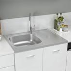 vidaXL Gootsteen met afvoerset 800x600x155 mm roestvrij, Verzenden, Nieuw