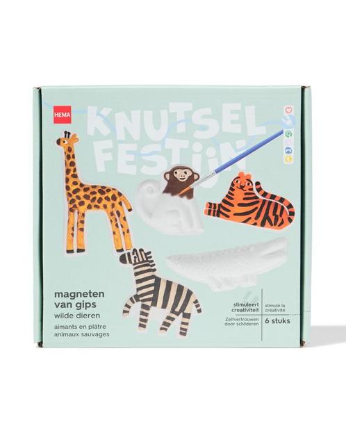 HEMA Gips magneetset wilde dieren 6-delig, Hobby en Vrije tijd, Knutselen, Nieuw, Verzenden