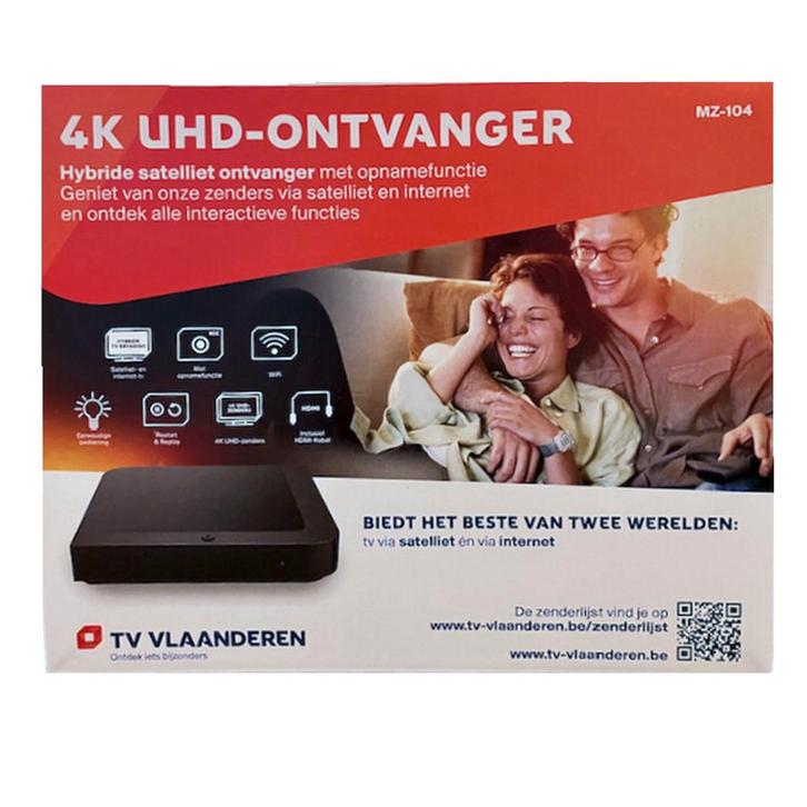 TV Vlaanderen MZ-104 UHD - 4K met ingebouwde smartcard, Audio, Tv en Foto, Schotelantennes, (Schotel)antenne-accessoires, Nieuw
