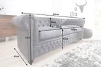 Design 3-zits bank CHESTERFIELD 200cm antiek grijze veerkern, Huis en Inrichting, Ophalen of Verzenden, Nieuw