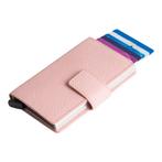 Figuretta Leren RFID Compact Cardprotector Dames - Roze, Nieuw, Verzenden