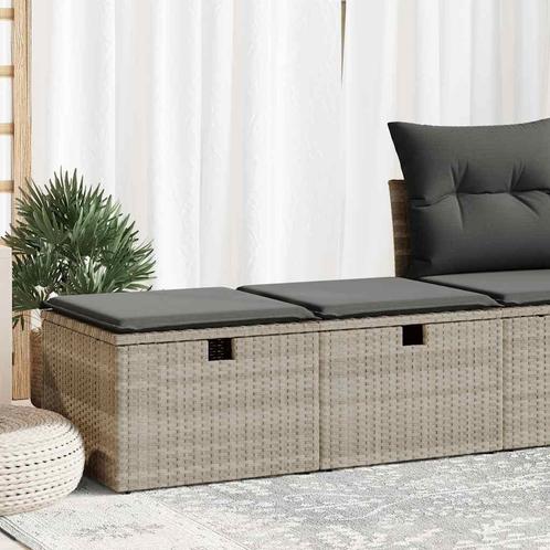 vidaXL 2-delige Loungeset met kussens poly rattan acacia, Tuin en Terras, Tuinsets en Loungesets, Loungeset, Nieuw, Rotan, Verzenden